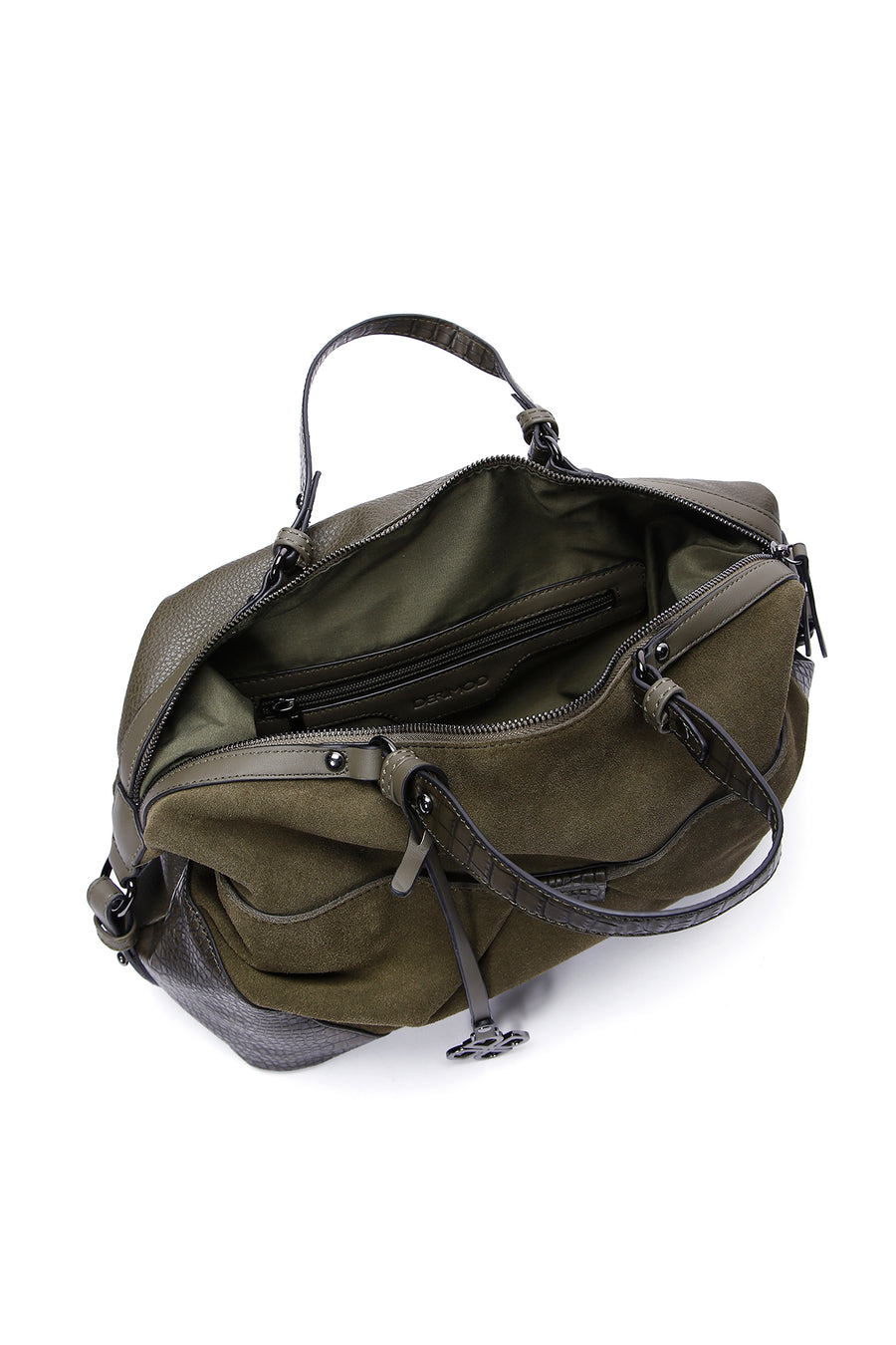 Women's Khaki Suede Shoulder Bag