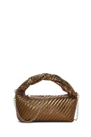 Women's Brown Long Strap Braided Mini Handbag | Derimod