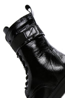 Women's Black Patent Leather Thick Soled Boots | Derimod