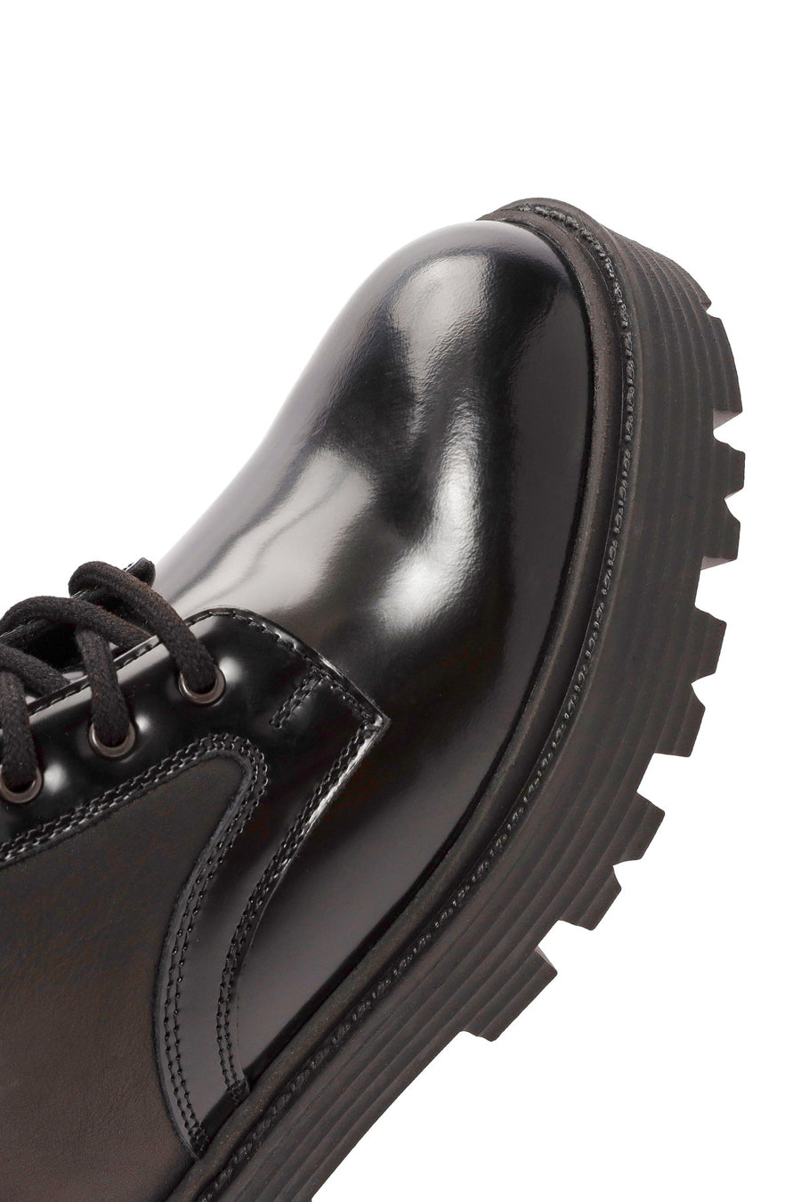 Men's Black Lace-Up Leather Combat Boots