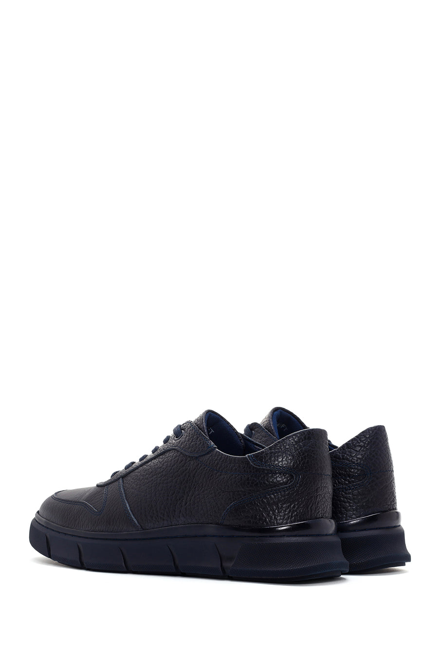 Erkek Lacivert Deri Sneaker