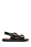 Kadın Siyah Çift Tokalı Comfort Sandalet | Derimod