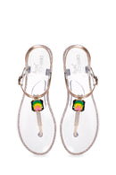 Women's Gold Jelly Flip Flops Sandals | Derimod