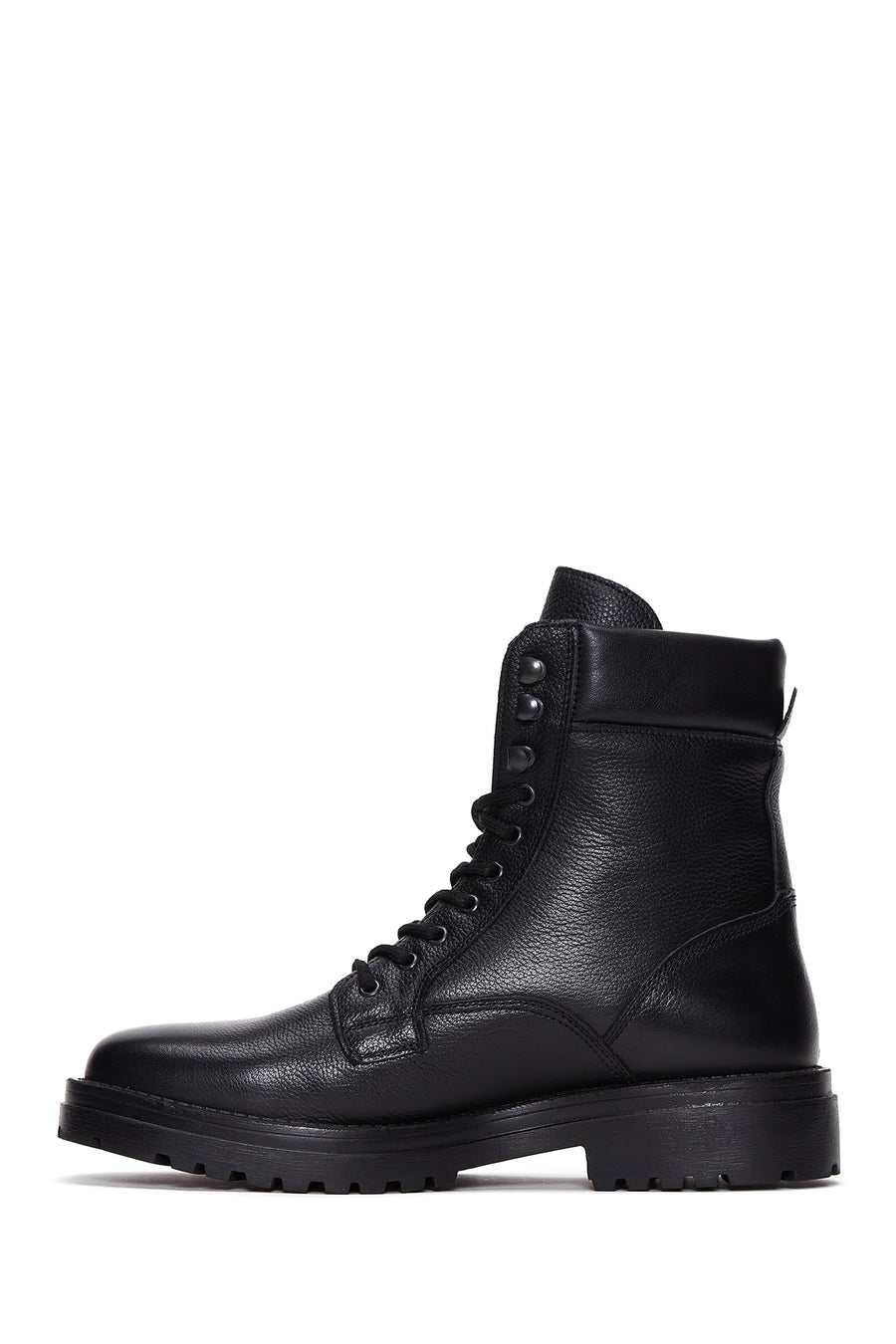 Men's Black Leather Boots Flat Boots