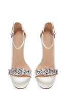Women's White Stone Heeled Sandals | Derimod