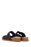 Woman Brown Patterned Glittery Leather Slipper | Derimod