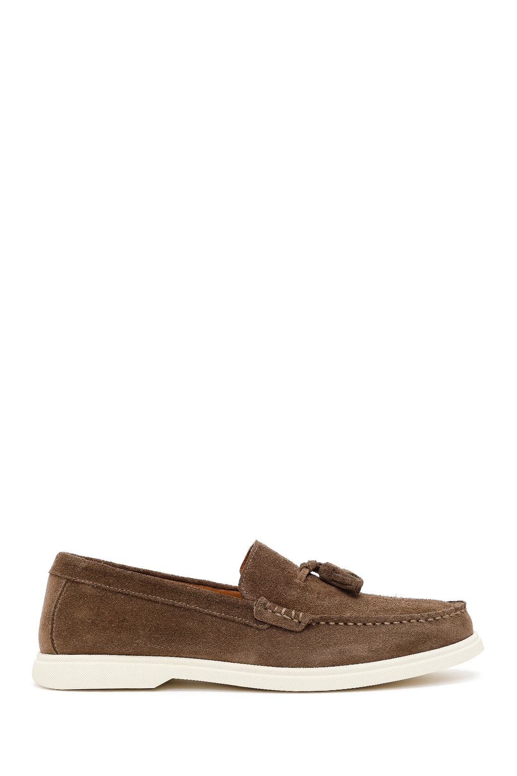 Erkek Bej Püsküllü Süet Deri Casual Loafer
