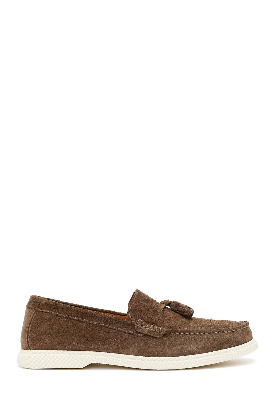 Erkek Bej Püsküllü Süet Deri Casual Loafer 26SFD633510 | Derimod