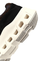Women's Black Lace-Up Thick-Soled Leather Sneaker | Derimod