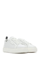 Men's White Lace-up Leather Sneaker | Derimod