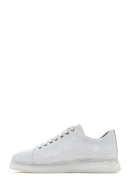 Men's White Thick Sole Lace Up Leather Sneaker | Derimod