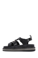 Kadın Siyah Bilekten Bağlamalı Kalın Tabanlı Sandalet | Derimod