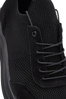 Men's Black Thick Sole Lace Up Fabric Sneaker | Derimod