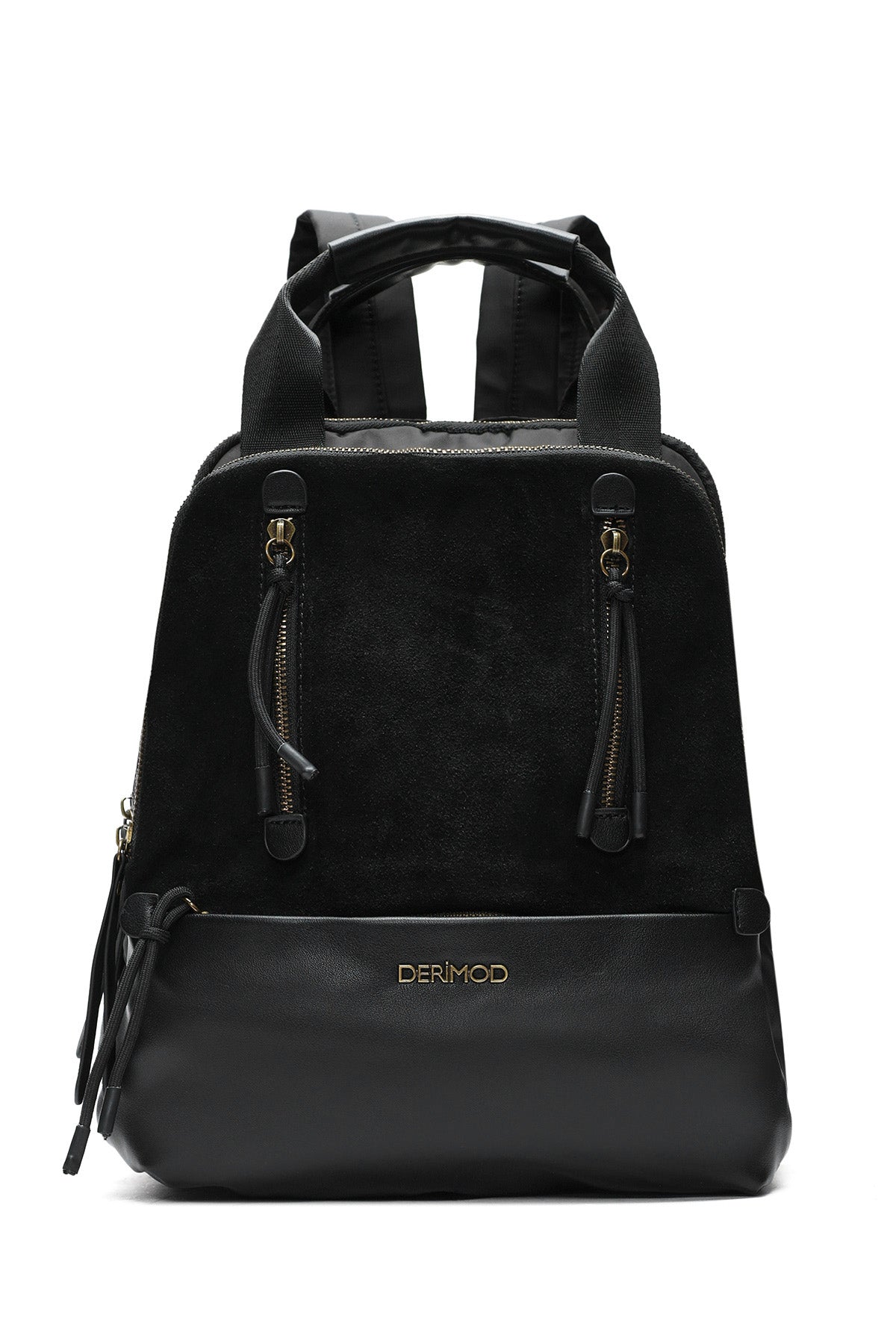 Women's Black Suede Backpack 24WBD257210 | Derimod