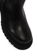 Women's Black Thick Soled Leather Boots | Derimod