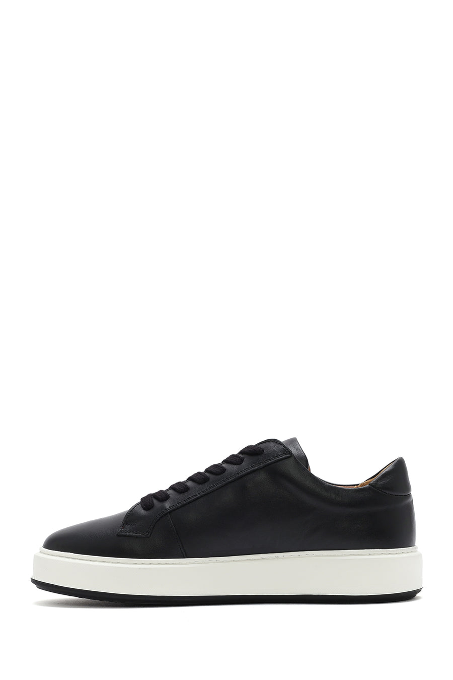 Men's Black Thick Sole Lace Up Leather Sneaker