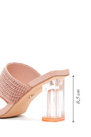 Women's Pink Transparent Heeled Slippers | Derimod