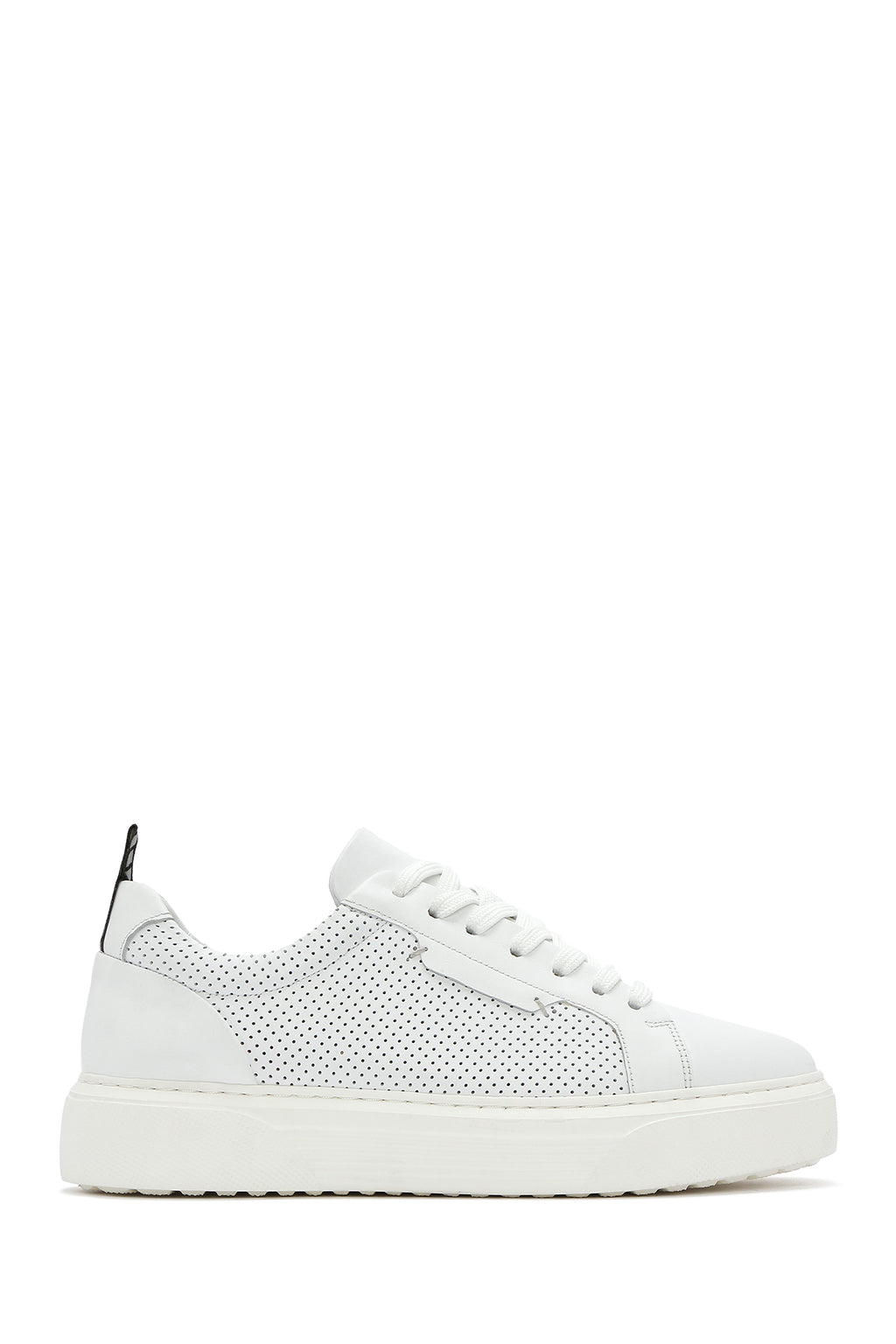 Erkek Beyaz Bağcıklı Deri Sneaker