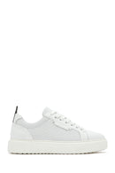 Men's White Lace-up Leather Sneaker | Derimod