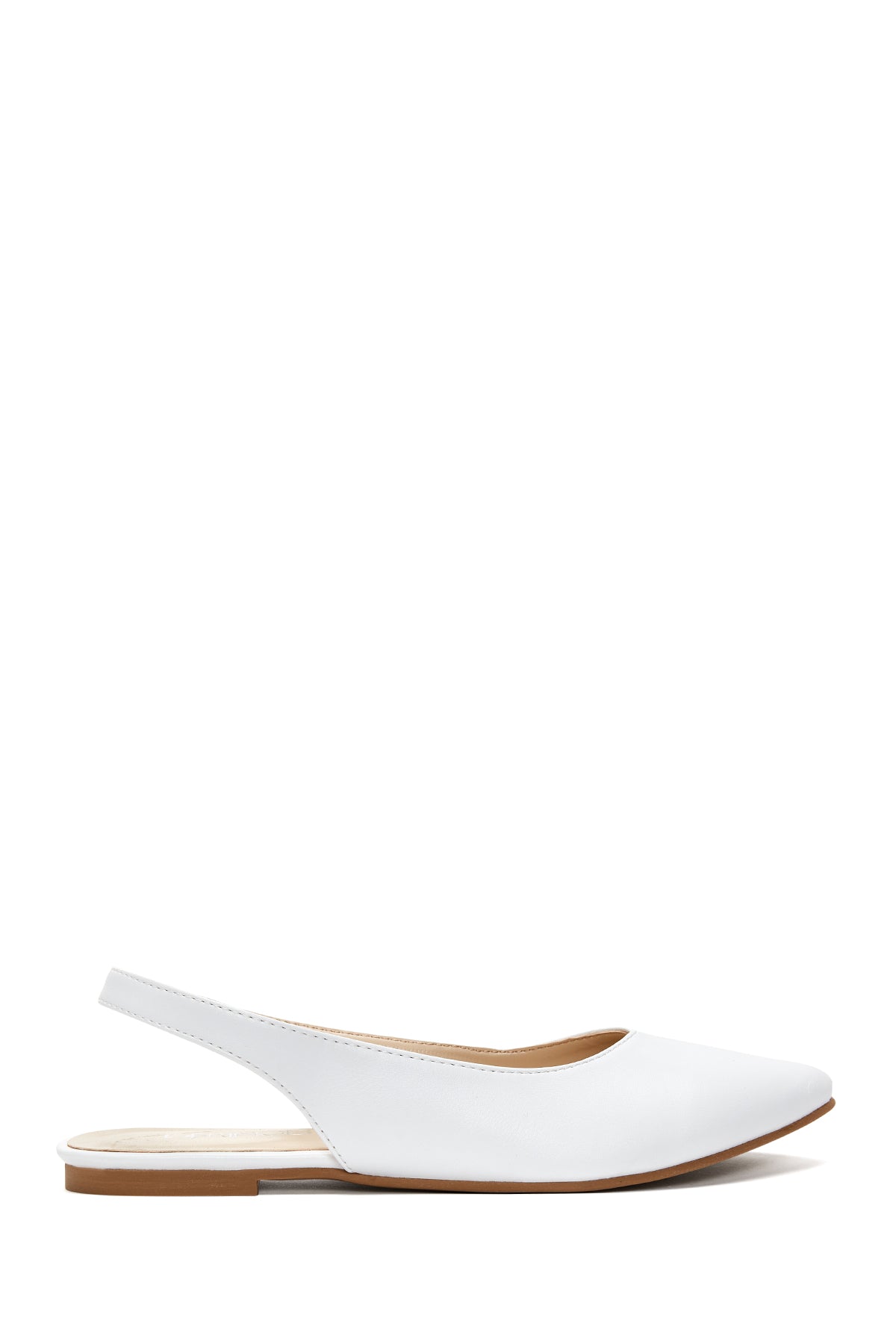 Women's White Open-Back Ballerinas 23SFE400018 | Derimod