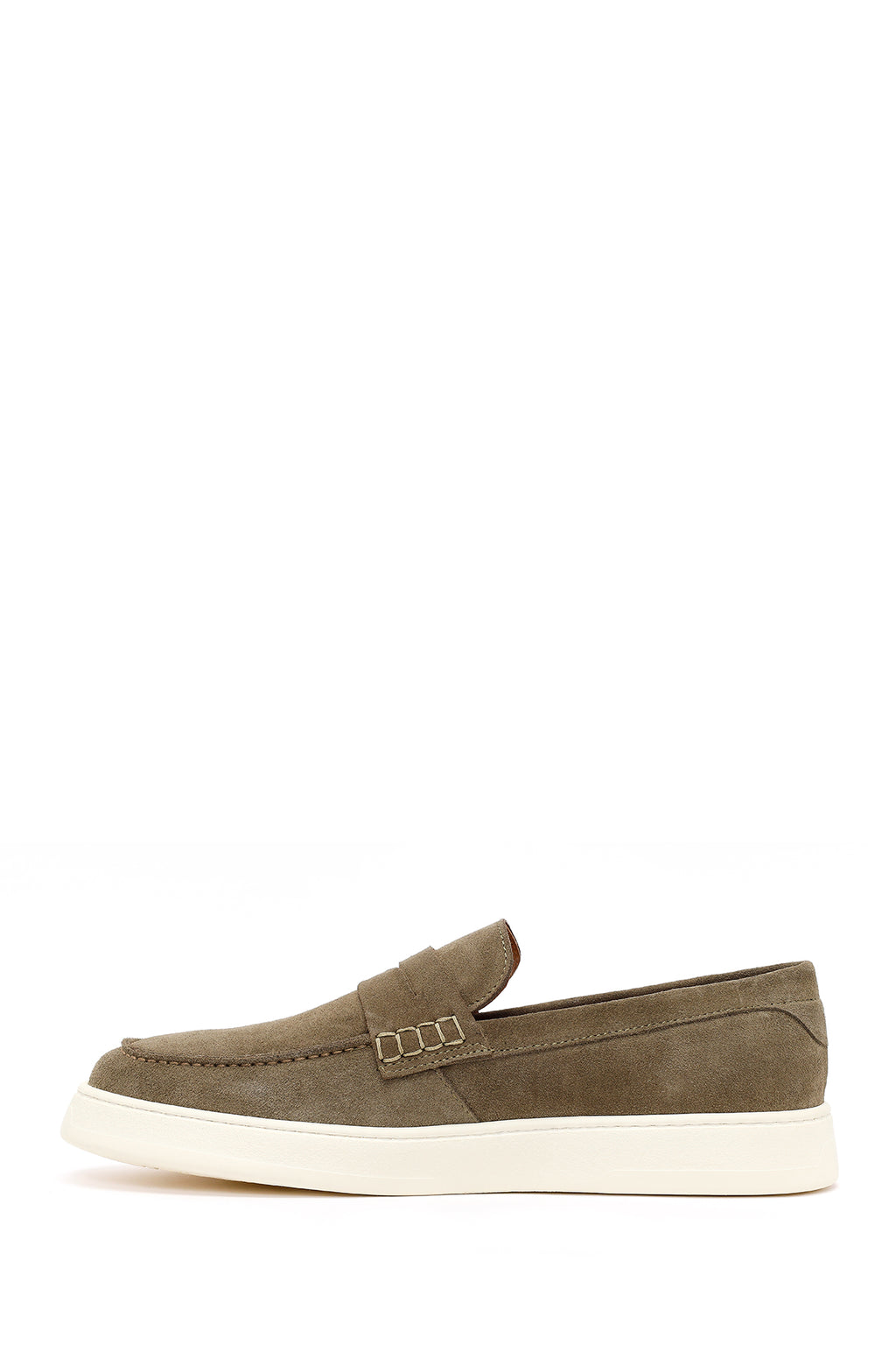 Erkek Haki Süet Deri Casual Loafer