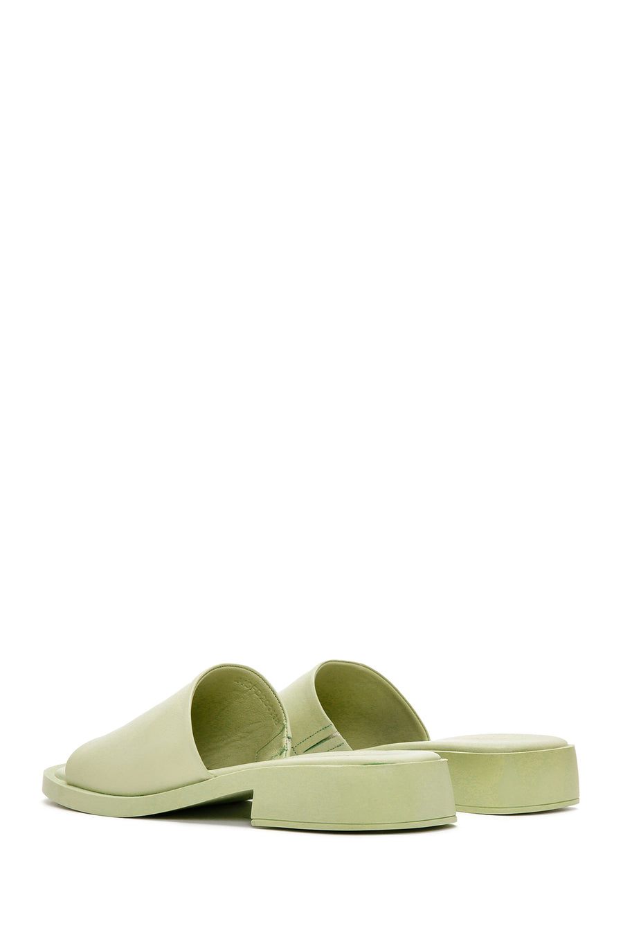 Women's Green Leather Slippers