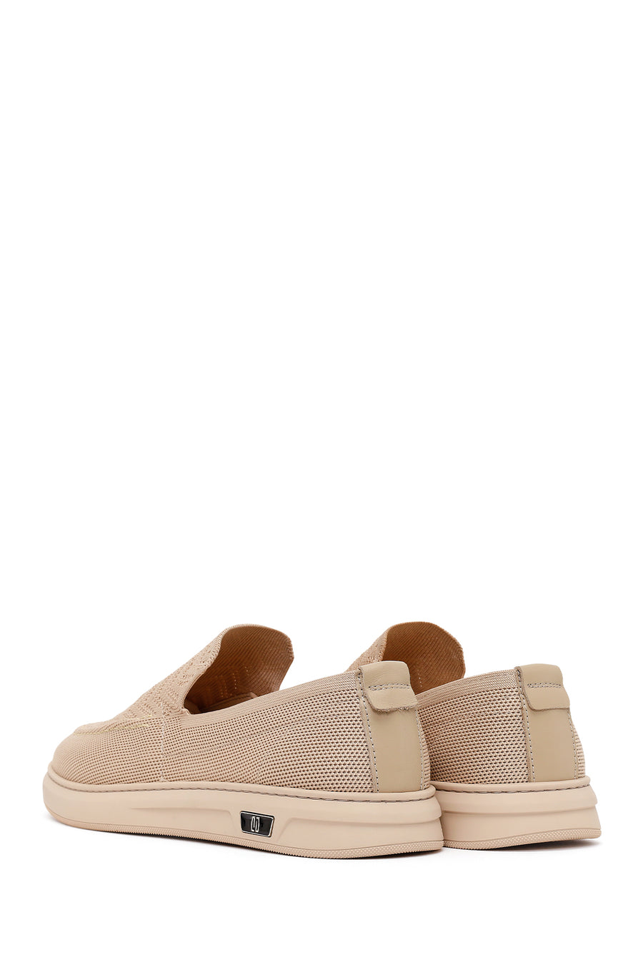 Male Beige Patterned Fabric Loafer