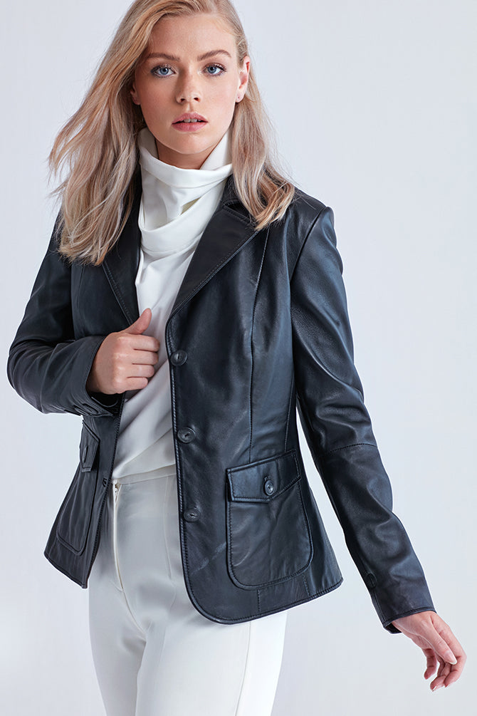 Como Women's Leather Jacket 18WGE55091M | Derimod