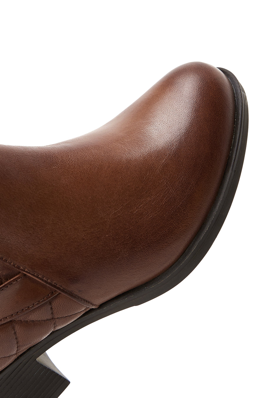 Kadın Taba Deri Topuklu Bootie