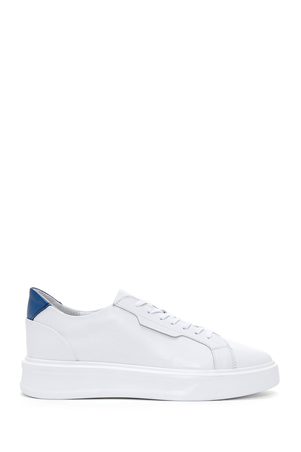 Men's White Leather Thick Soled Sneaker 23SFD693718 | Derimod