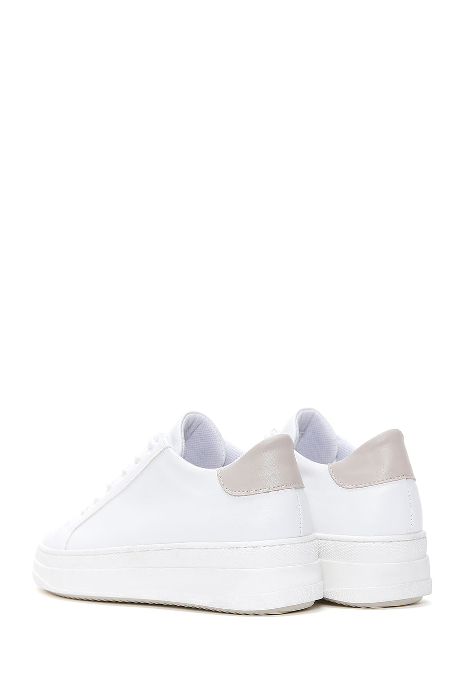 Women's White Lace-Up Sneaker