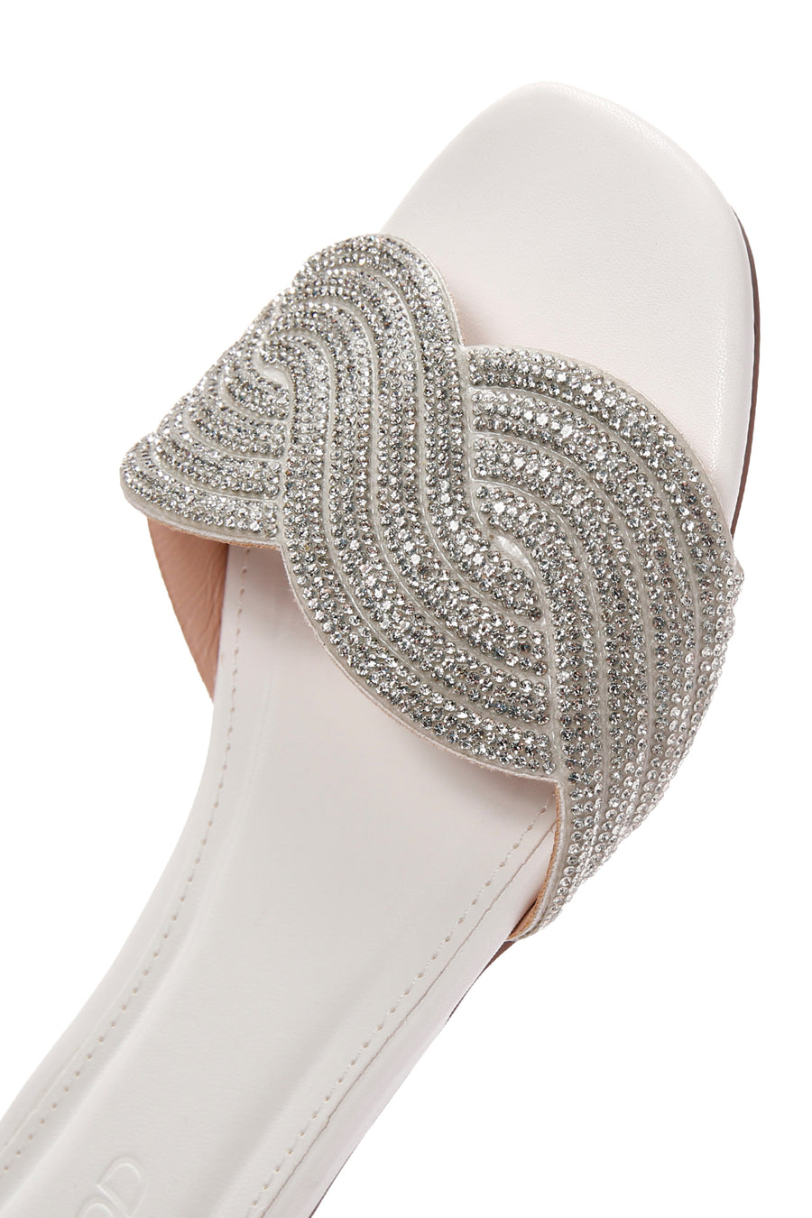 Women's White Stone Slippers