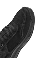 Men's Black Lace-Up Nubuck Leather Sneakers | Derimod