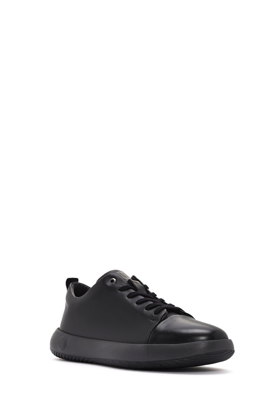 
Men's Black Lace-Up Leather Sneaker

