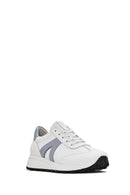 Women's White Lace-Up Leather Sneaker | Derimod