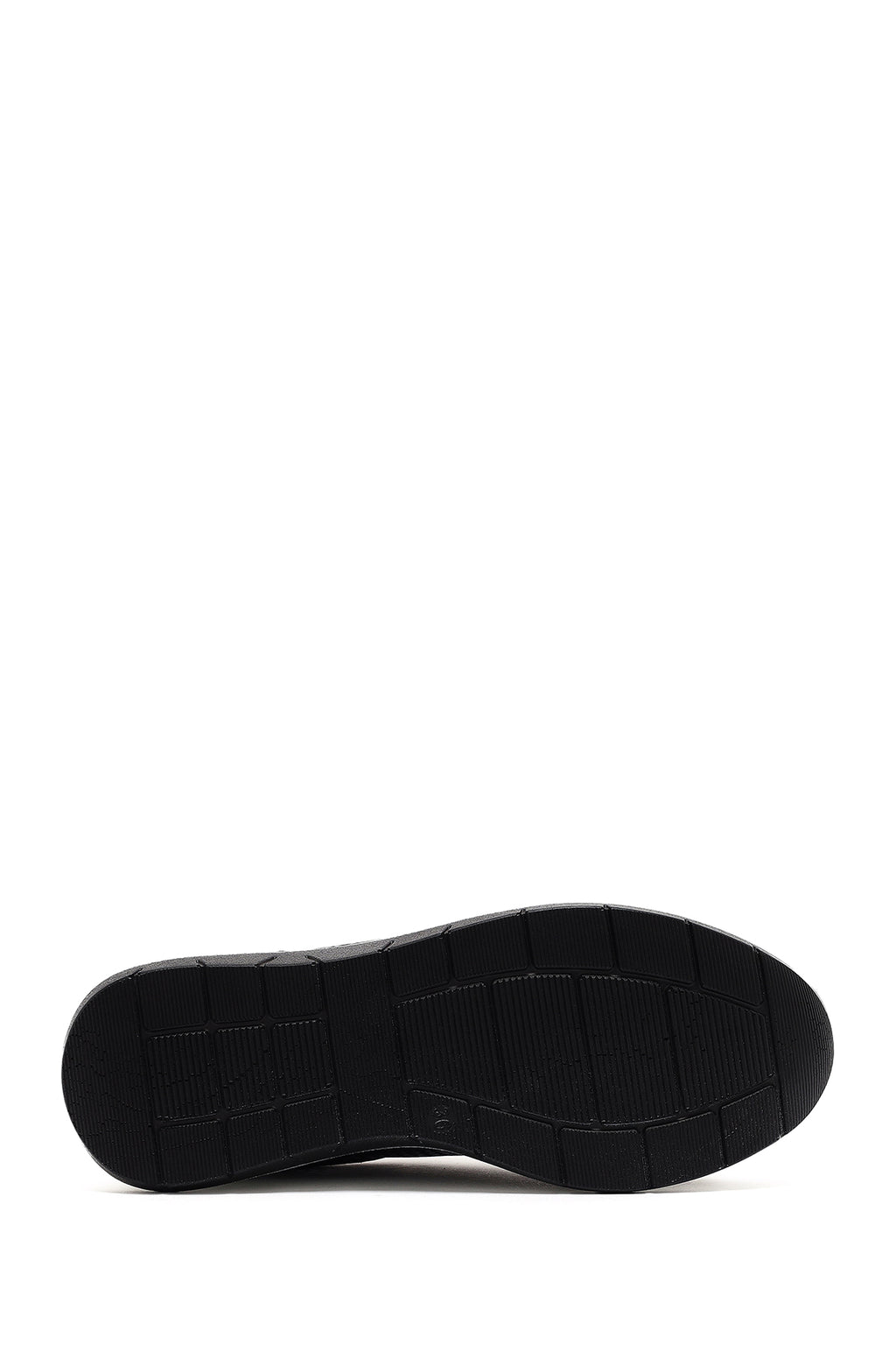 Kadın Siyah Bağcıklı Kalın Tabanlı Deri Sneaker