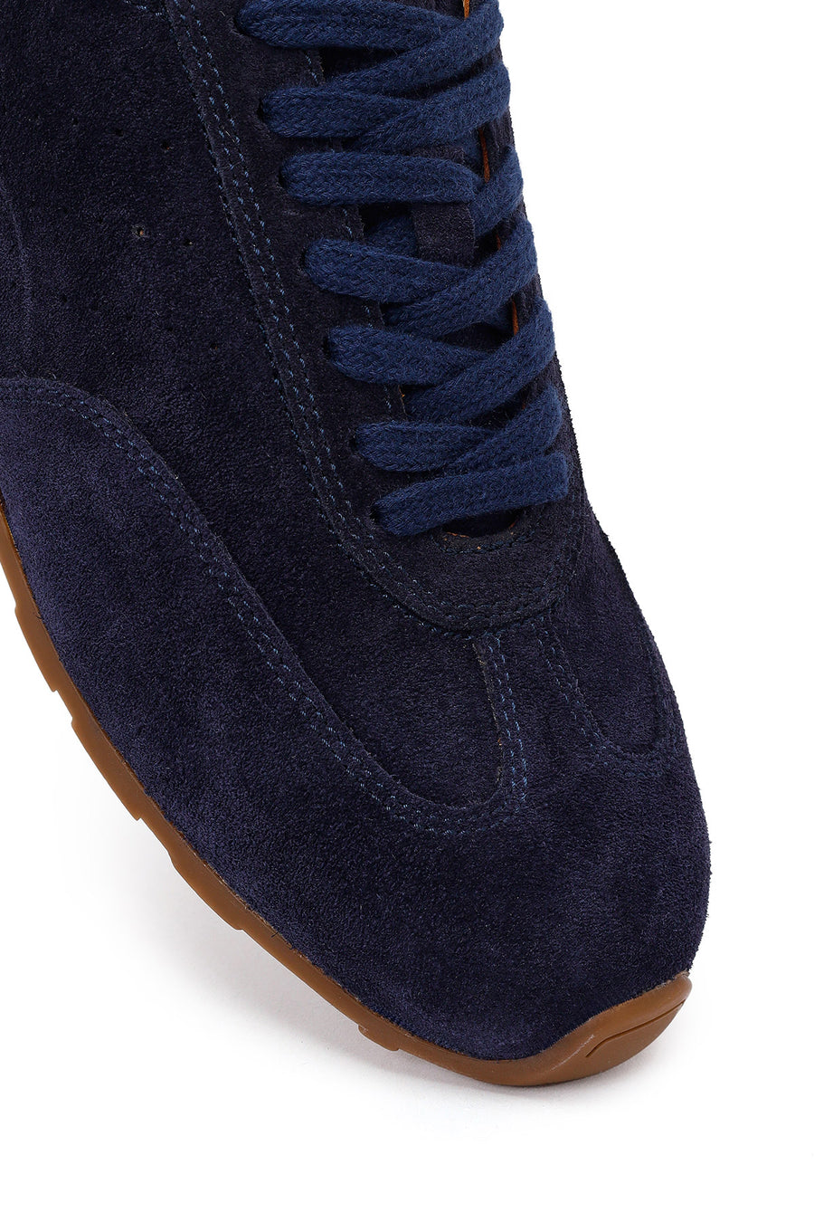 Male Navy Lace-up Suede Leather Sneaker