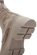 Women's Beige Suede Leather Boots | Derimod