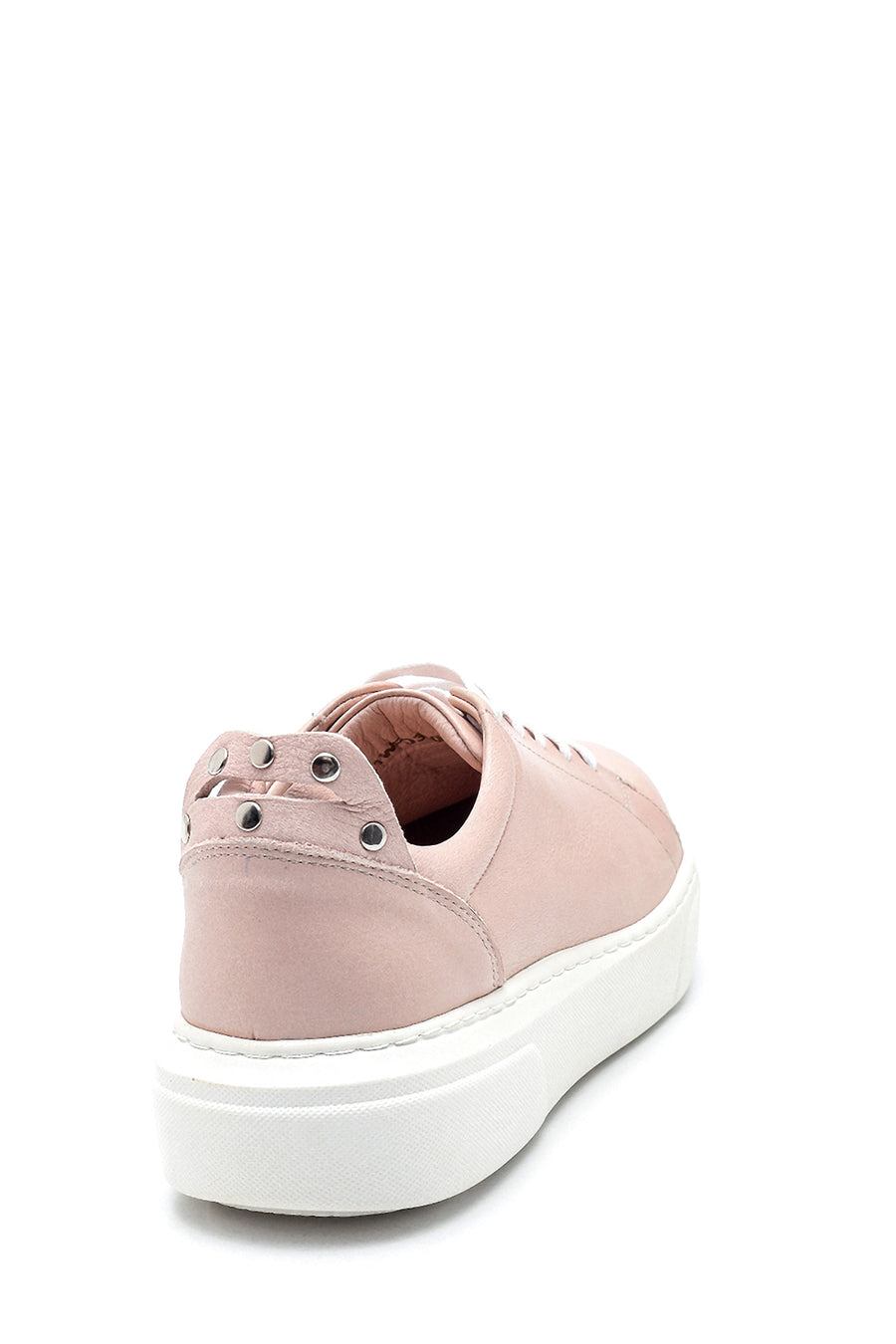 Women's Leather Metal Detailed Sneaker