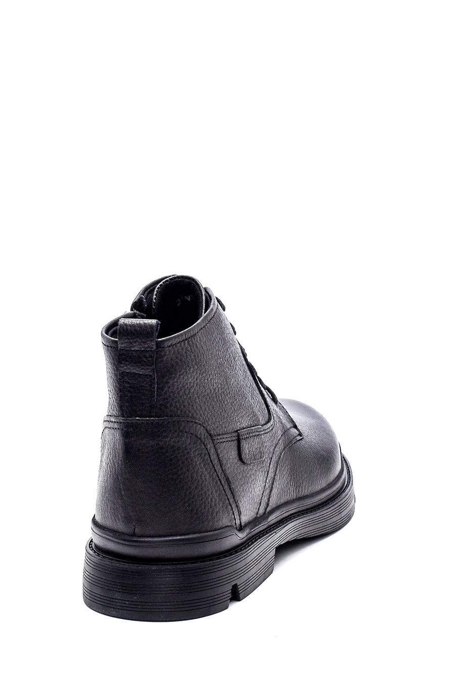 Men's Black Leather Zippered Casual Boots