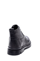 Men's Black Leather Zippered Casual Boots | Derimod