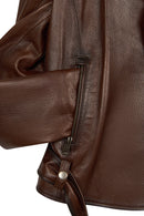 Melody Woman Brown Short Leather Jacket | Derimod