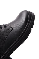 Men's Black Leather Zippered Casual Boots | Derimod