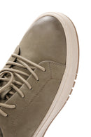 Men's Khaki Lace-Up Nubuck Leather Sneaker | Derimod