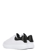 Men's White Lace-up Thick-Sole Leather Sneaker | Derimod