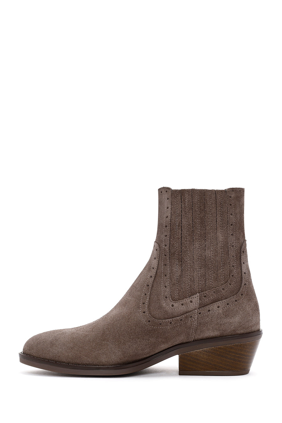 Woman Mink Suede Leather Cowboy Boots