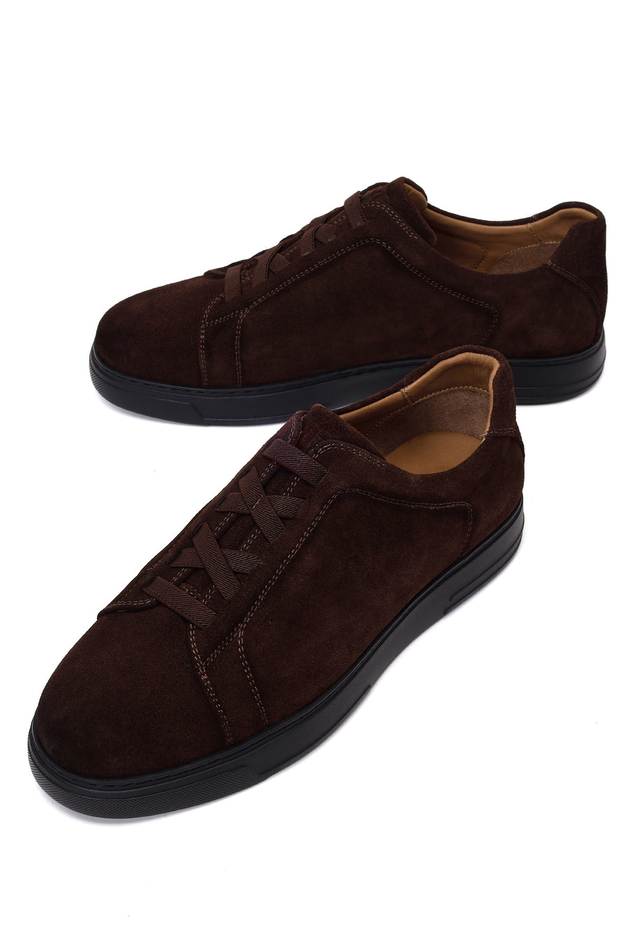 Male Brown Lace-Up Suede Leather Sneaker