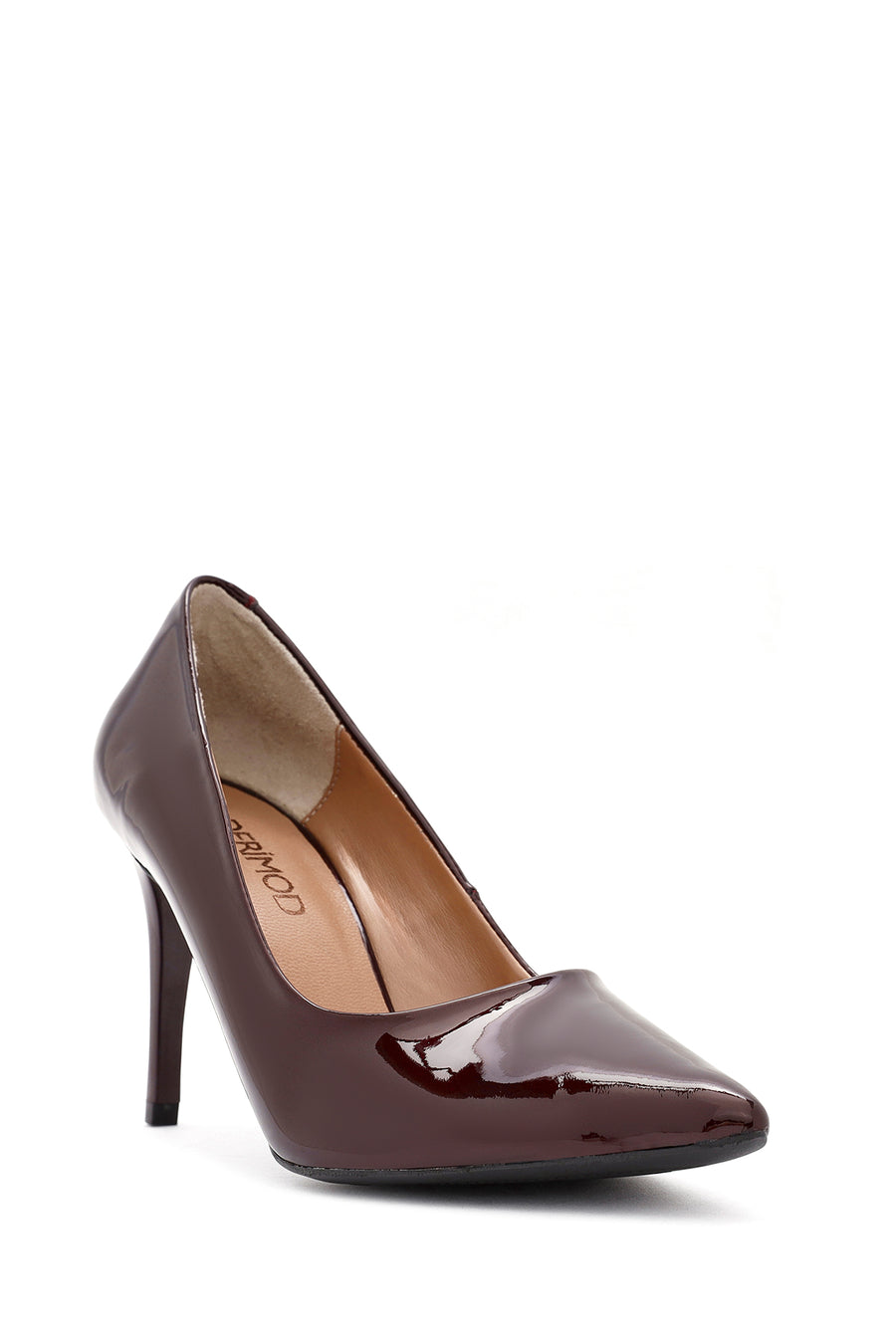 Kadın Bordo İnce Topuklu Rugan Deri Stiletto