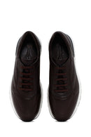 Men's Brown Thick Soled Leather Sneaker | Derimod