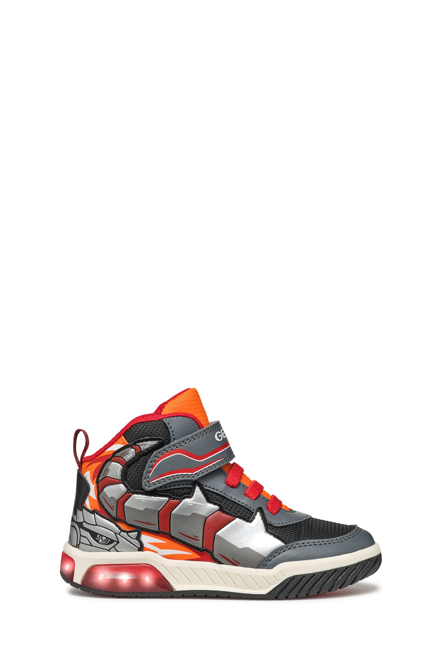 Geox Boy Gray J Cow Boy Banded Ankle Sneakers